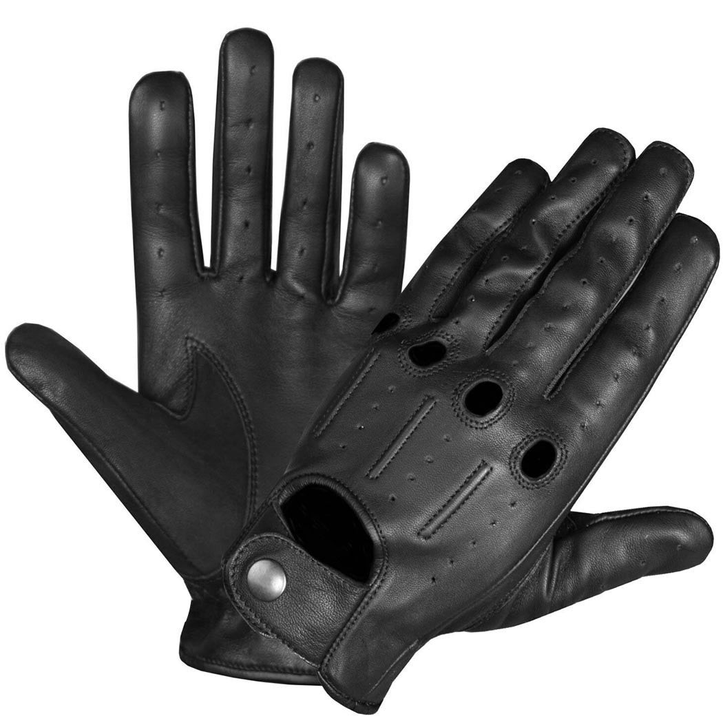 Perrini Classic Soft Aniline Leather Driving Gloves Genuine Lambskin Ventilated