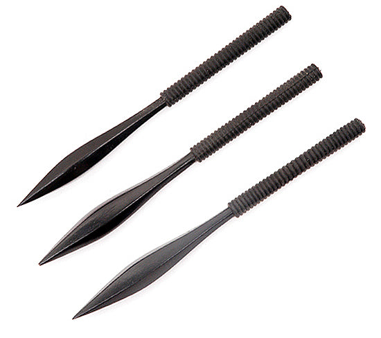 6" Carbon Steel Blade Set of 3 Collectible Throwing Knives W/ Sheath Black Blade