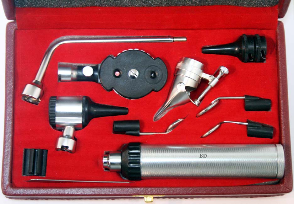 ENT Otoscope Diagnostic Kit Pro Set with Stainless Steel Handle with Case