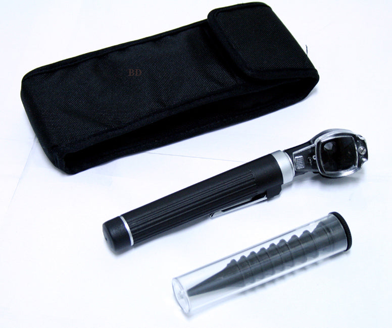 Fiber Optic Otoscope Black Pocket Size Kit Medical Ent Diagnostic Set