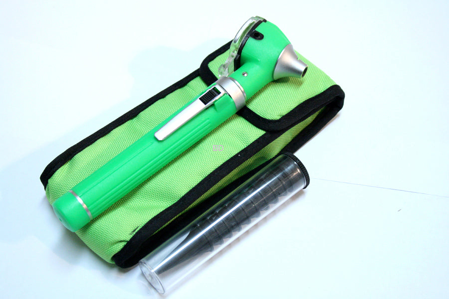 Fiber Optic Otoscope Green Pocket Size Kit Medical Ent Diagnostic Set