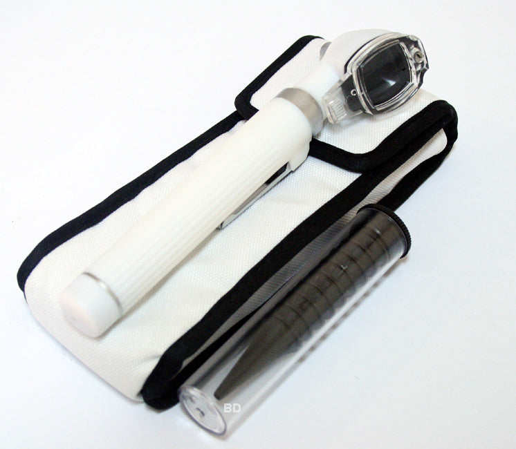 Fiber Optic Otoscope White Pocket Size Kit Medical Ent Diagnostic Set