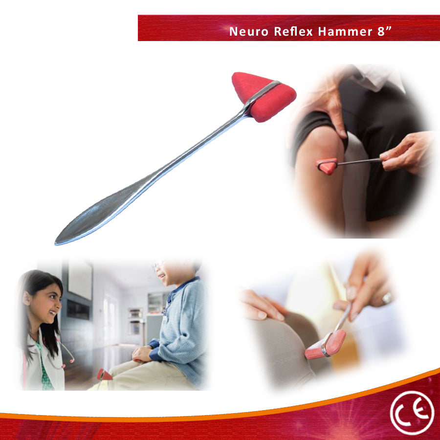 8" Red Neuro Hammer  Medical Taylor Reflex Percussion Tendon Tool