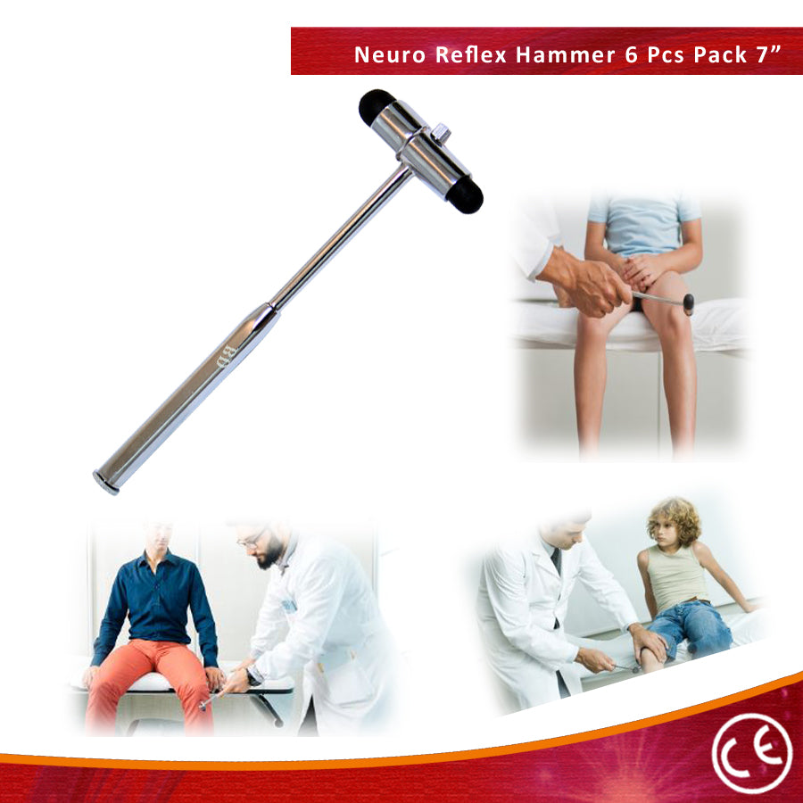 6 Pcs Set Buck Neurological Reflex Hammers  7" for Diagnostic Testing