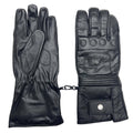 Perrini Winter Motorcycle Leather Riding Biker Gloves Black