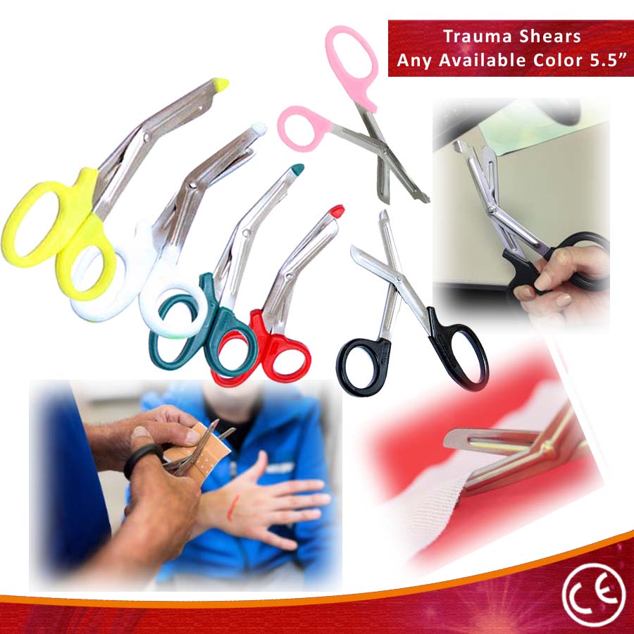 5.5" First Aid EMT Scissors Blue Color Trauma Shears Emergency Use