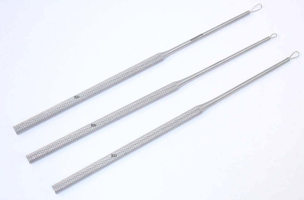 3 Pcs Billeau Ear Loop Set  Stainless Steel Cerumen Removal Tool Kit