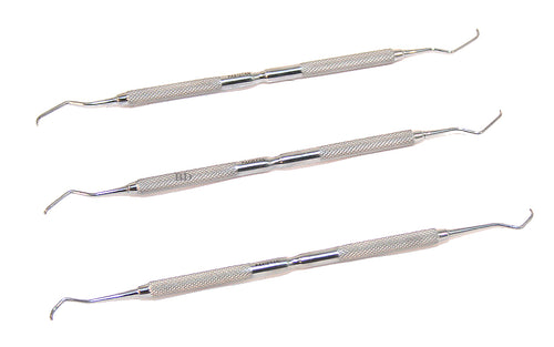 3 Pc Gracey Curettes Set Dental Instruments Stainless Steel Tools