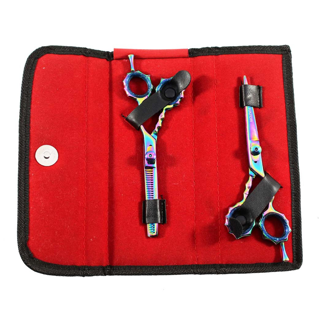 6.5" Razor Edge Hair Cutting & Thinning Scissors 2Pcs Set - Blue Shears