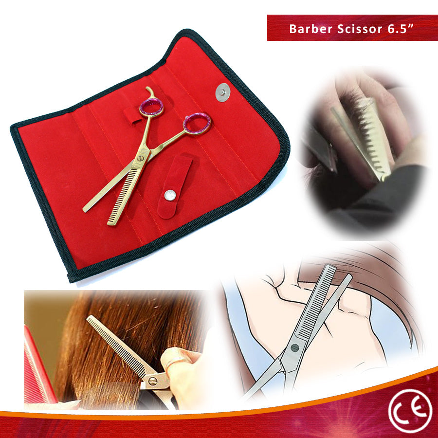 6.5" Gold Thinning Scissors  Razor Edge Hair Cutting Pro Shears