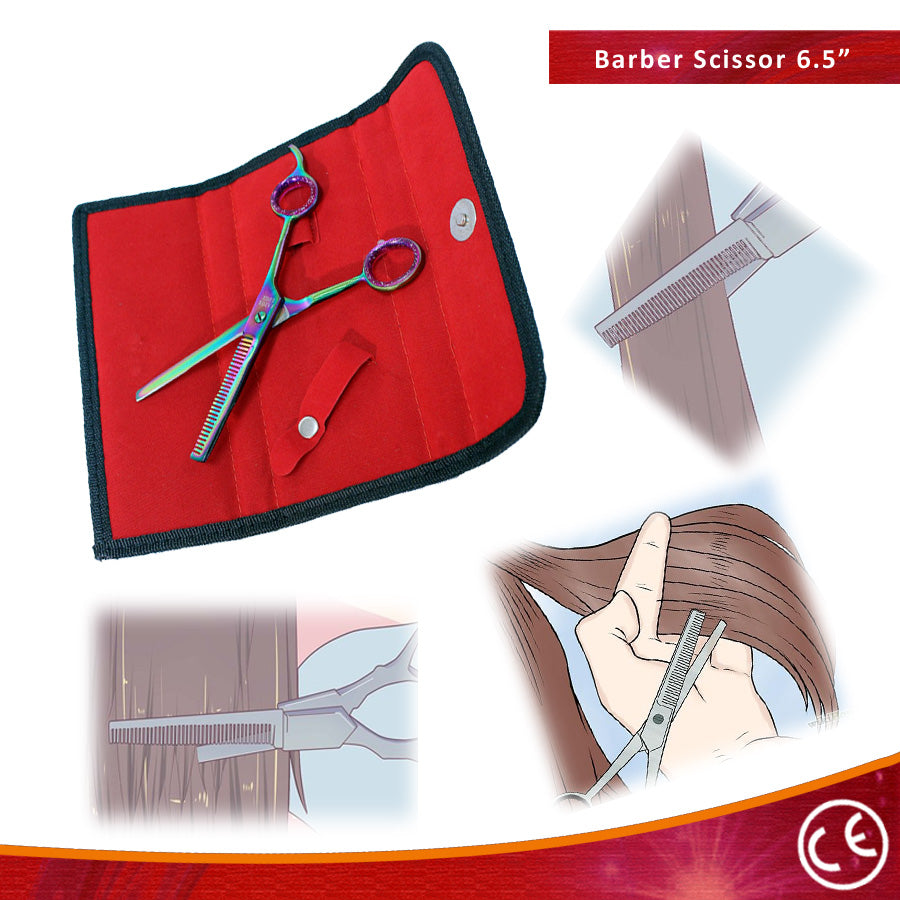 6.5" Razor Edge Thinning Scissors  Multi Color Hair Cutting Shears