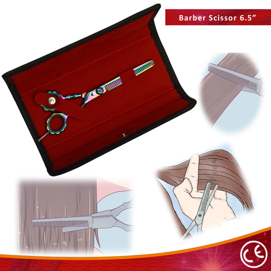 6.5" Thinning Scissors Razor Edge Hair Cutting Shears Stainless Steel Pro