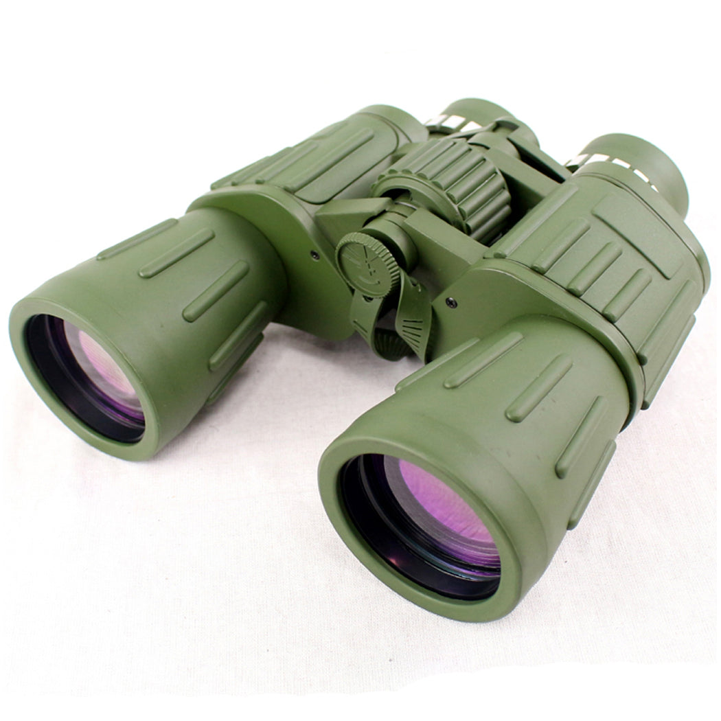 60X50 Perrini Brand Green Army Binoculars with Pouch Day / Night Prism View