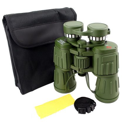 60X50 Perrini Brand Green Army Binoculars with Pouch Day / Night Prism View