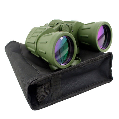 60X50 Perrini Brand Green Army Binoculars with Pouch Day / Night Prism View