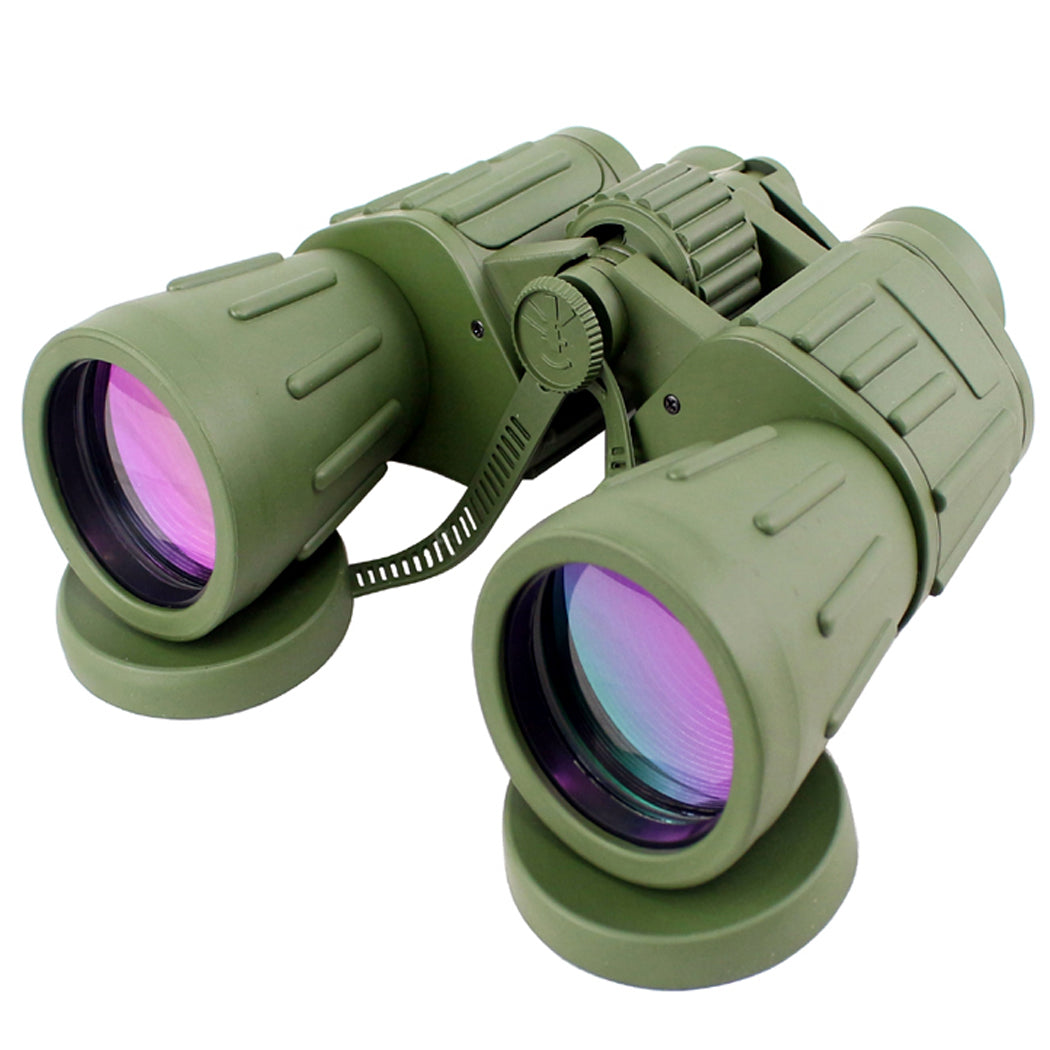 60X50 Perrini Brand Green Army Binoculars with Pouch Day / Night Prism View