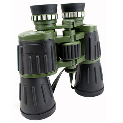 60x50 Perrini Day / Night Prism Black and Green Military Binoculars with Pouch