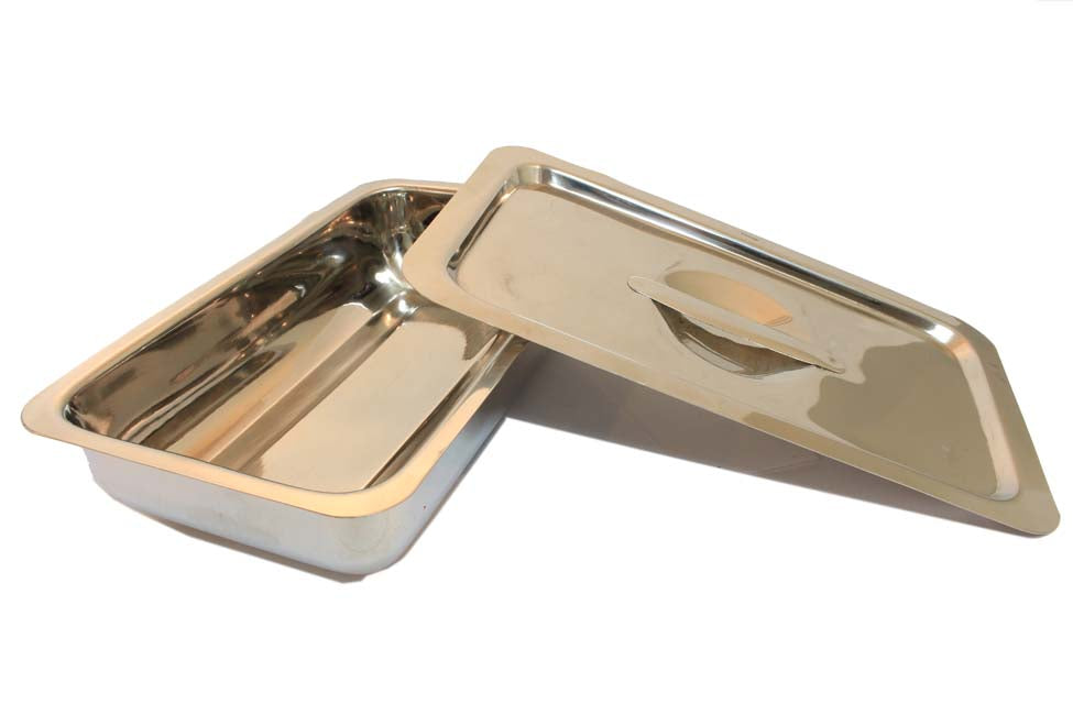 9"x5"x2" Surgical Instrument Tray with Lid Stainless Steel Holloware