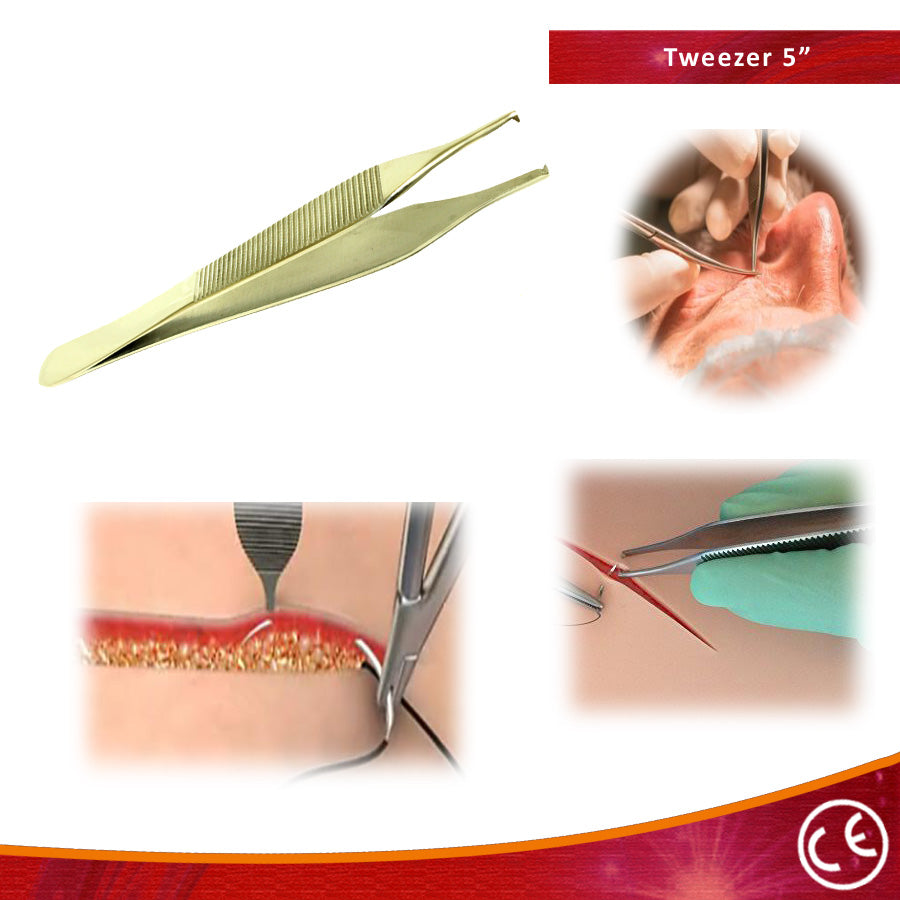 Adson Tissue Forceps  1X2 Tooth Dental Surgical Serrated Stainless Tool