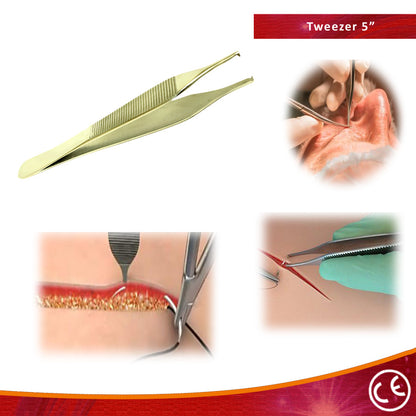 Adson Tissue Forceps  1X2 Tooth Dental Surgical Serrated Stainless Tool