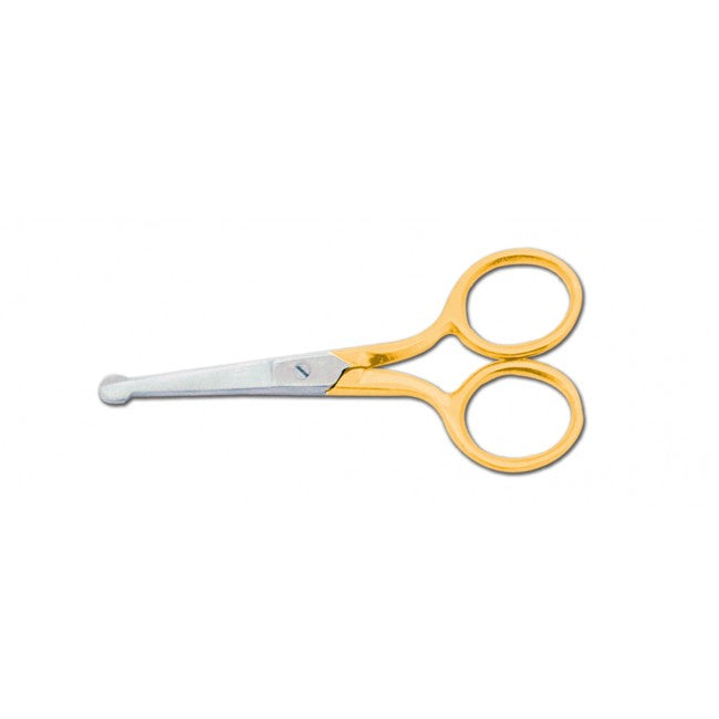 3.5" Gold Handle Ball Tip Ear Nose Hair Safety Scissors Stainless Steel