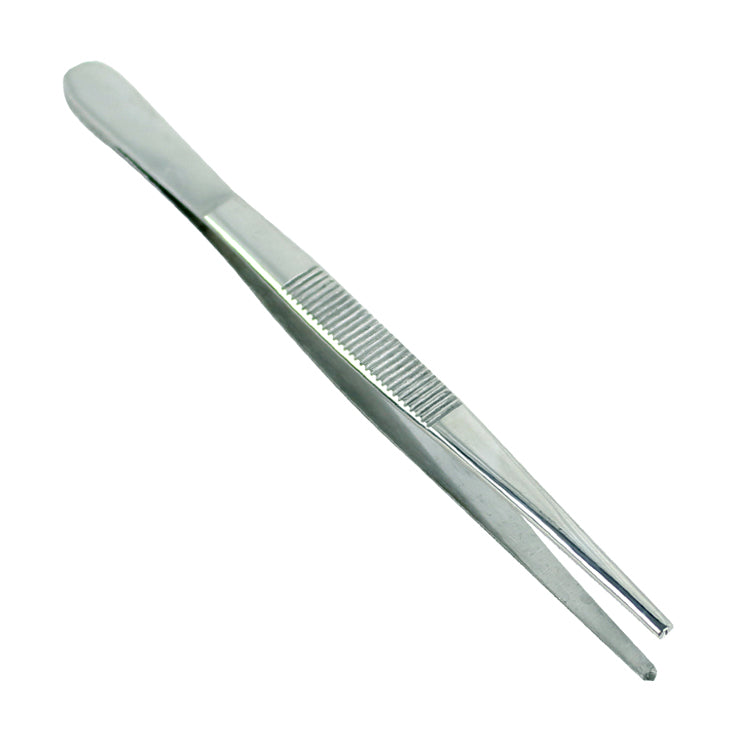 5.5" 1x2 Teeth Thumb Dressing Forceps Stainless Steel Tweezers Tool