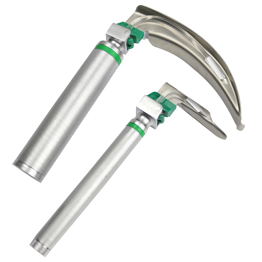 12pc Mac & Miller Fiber Optic Laryngoscope Kit  2 Handles, 10 Blades