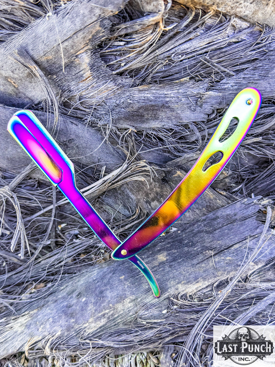 Professional Multi-Color Straight Cut Barber Throat Shaving Razor + 10 Stainless Steel Blades