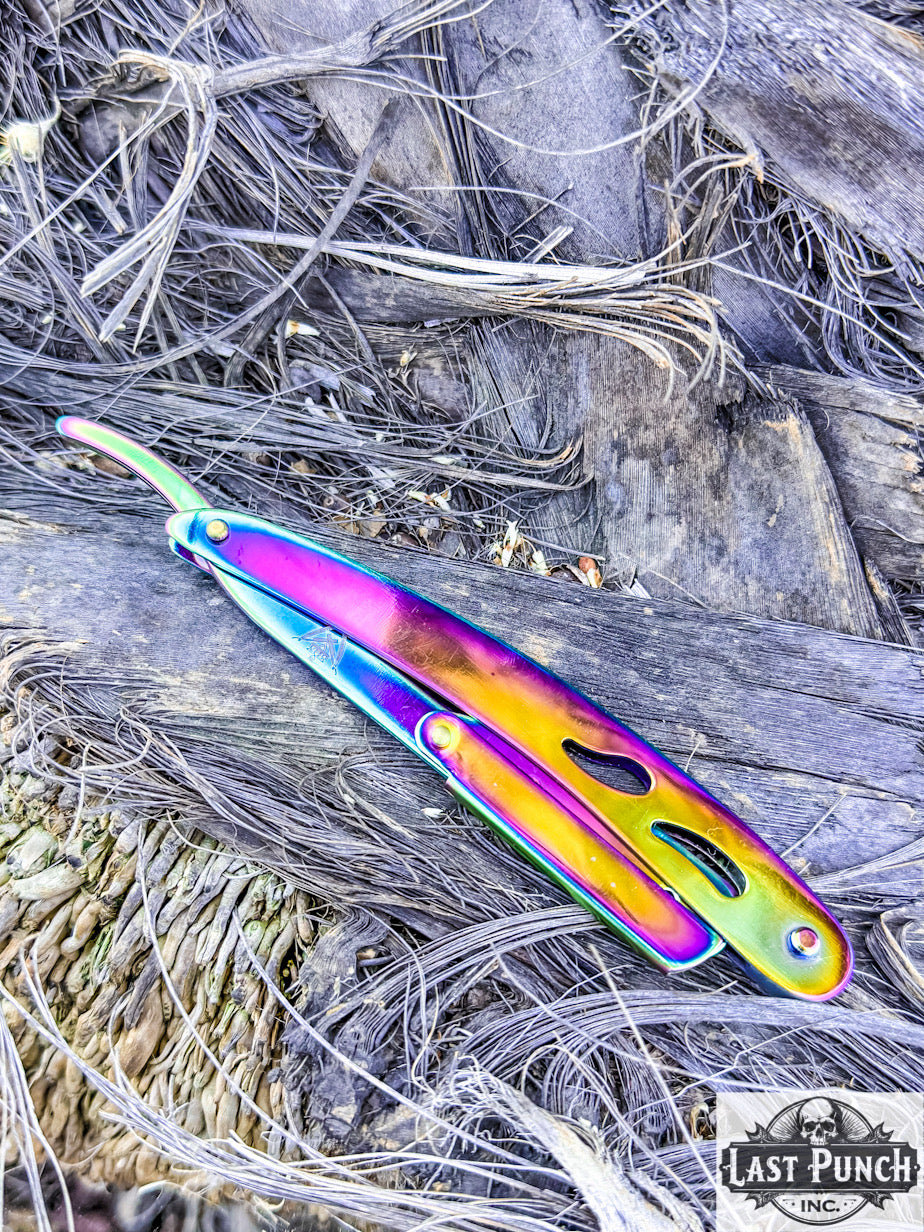 Professional Multi-Color Straight Cut Barber Throat Shaving Razor + 10 Stainless Steel Blades