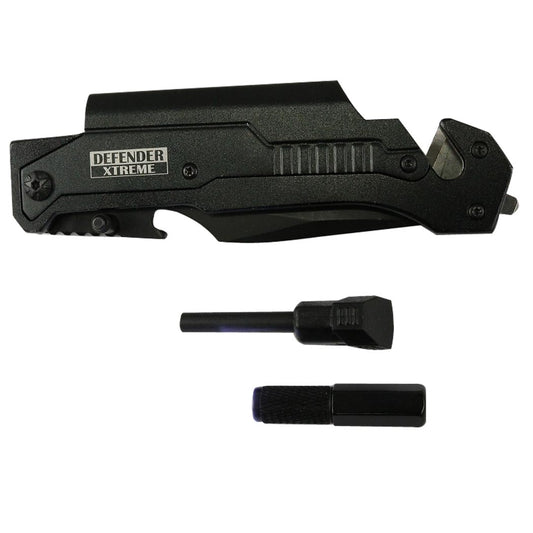 8.5" Tacticle Multi-Functional Spring Assisted Folding Knife with Fire Starter