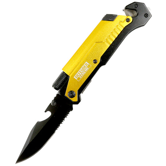 8.5" Tacticle Multi-Functional Spring Assisted Folding Knife with Fire Starter