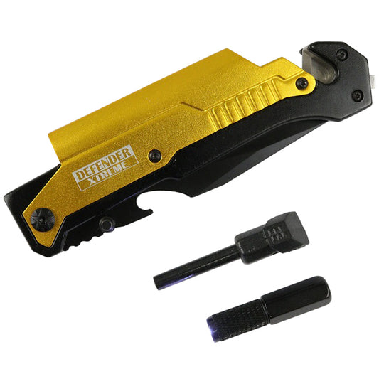 8.5" Tacticle Multi-Functional Spring Assisted Folding Knife with Fire Starter