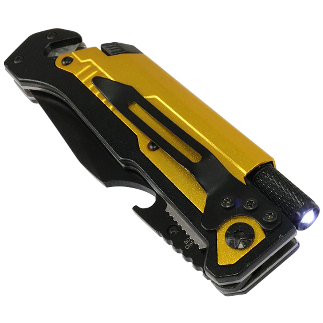 8.5" Tacticle Multi-Functional Spring Assisted Folding Knife with Fire Starter