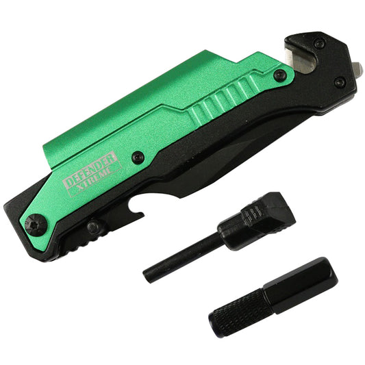 8.5" Tacticle Multi-Functional Spring Assisted Folding Knife with Fire Starter