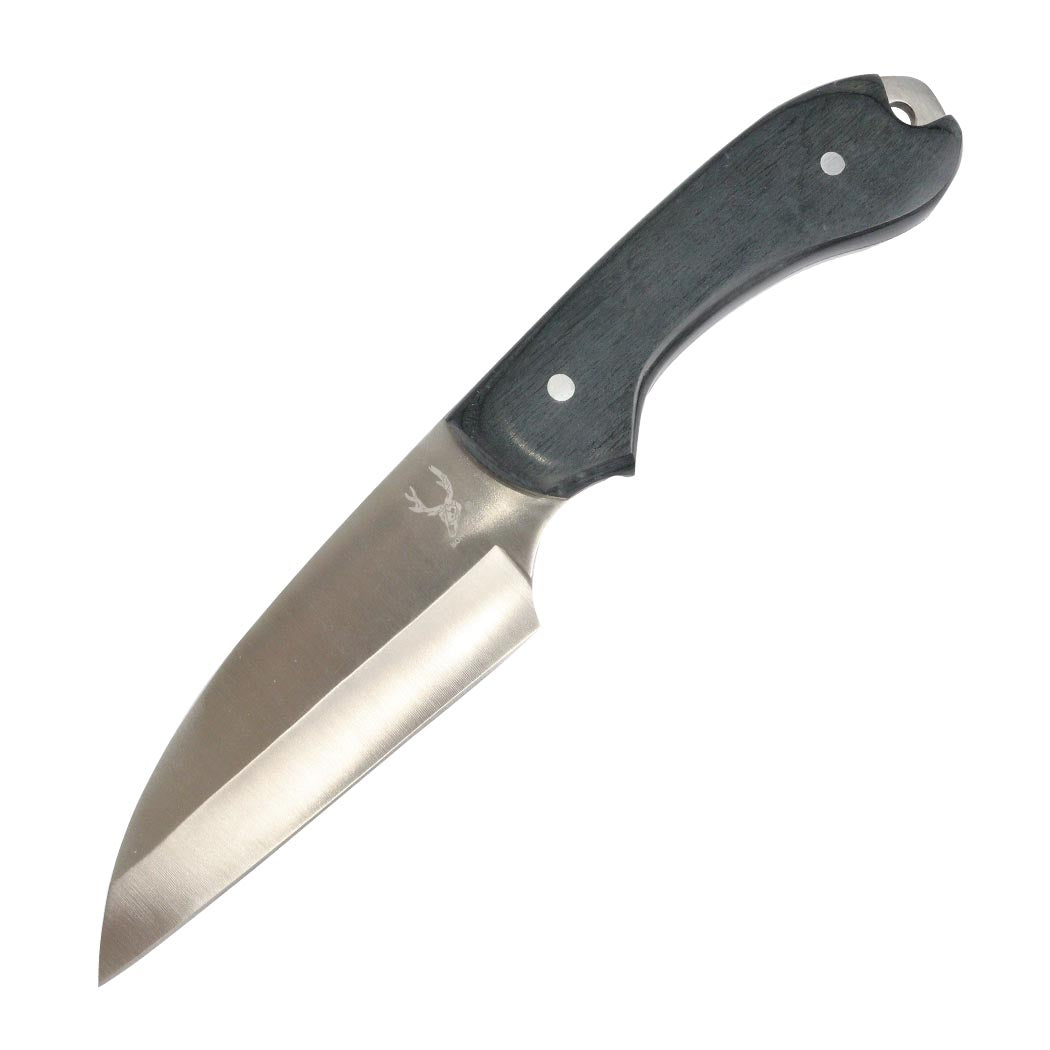 TheBoneEdge 10" Full tang hunting knife wood handle 3CR13 Steel with Buttoned Sheath