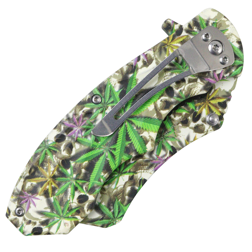Hunt-Down 7" Mixed Color Stainless Steel Spring Assisted knives With Belt Clip