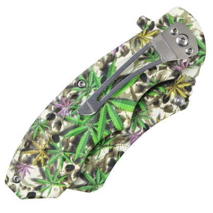 Hunt-Down 7" Mixed Color Stainless Steel Spring Assisted knives With Belt Clip