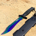 12" MILITARY SURVIVAL BOWIE HUNTING KNIFE w/ SHEATH Fixed Blade Army New