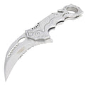 8.5" Silver Color Spring Assisted Folding Knife Glass Breaker 3CR13 Steel