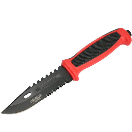 9.5" Stainless Steel Hunting Knives Rubber Handles Plastic Sheath New
