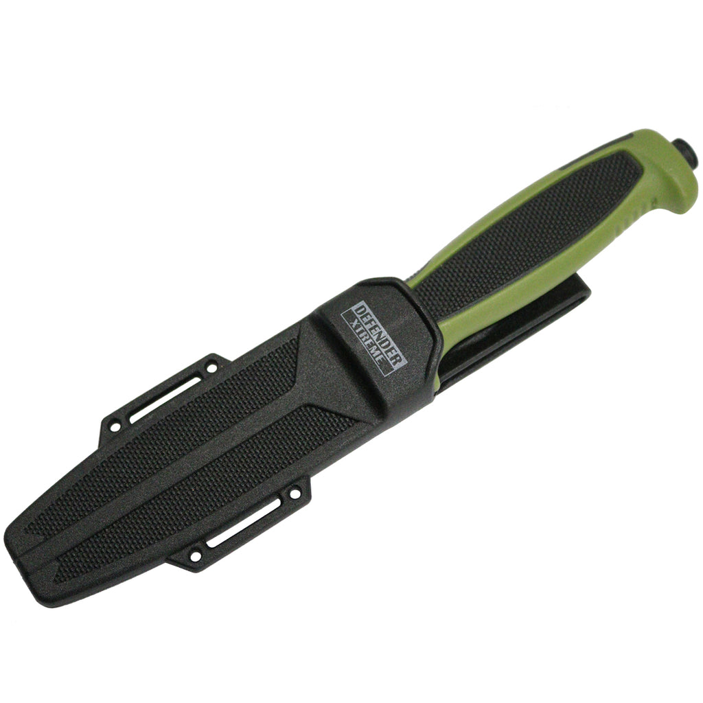 9.5" Stainless Steel Hunting Knives Rubber Handles Plastic Sheath New