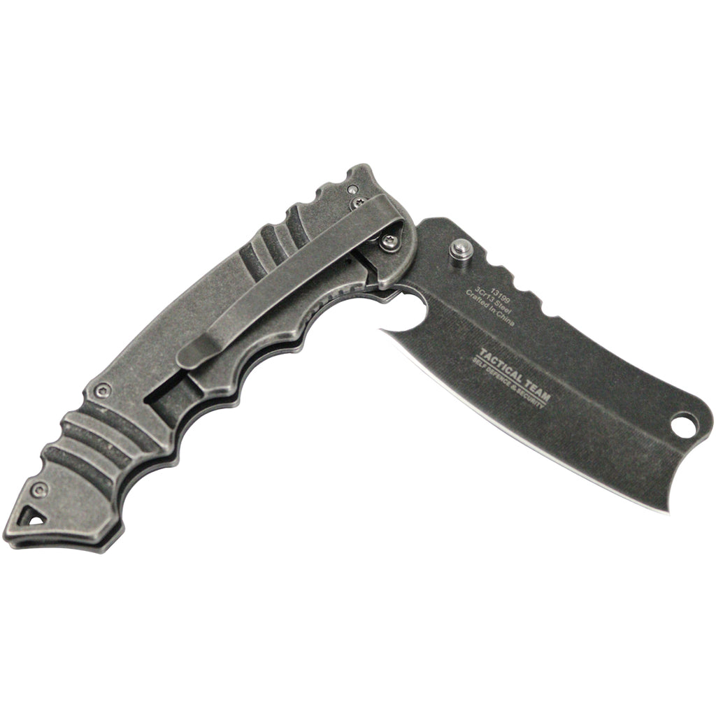 Defender-Xtreme Butcher Style 8.5" Spring Assisted Knife 3CR13 Stainless Steel