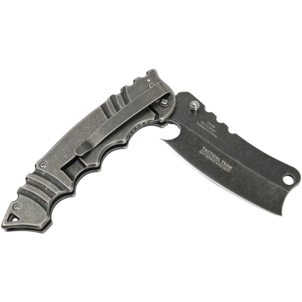 Defender-Xtreme Butcher Style 8.5" Spring Assisted Knife 3CR13 Stainless Steel