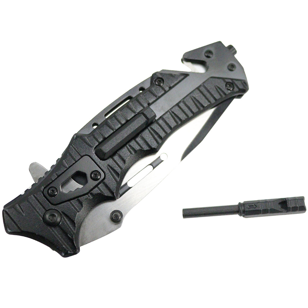 Defender-Xtreme 8" Spring Assisted Folding Knife 3CR13 Stainless Steel Black