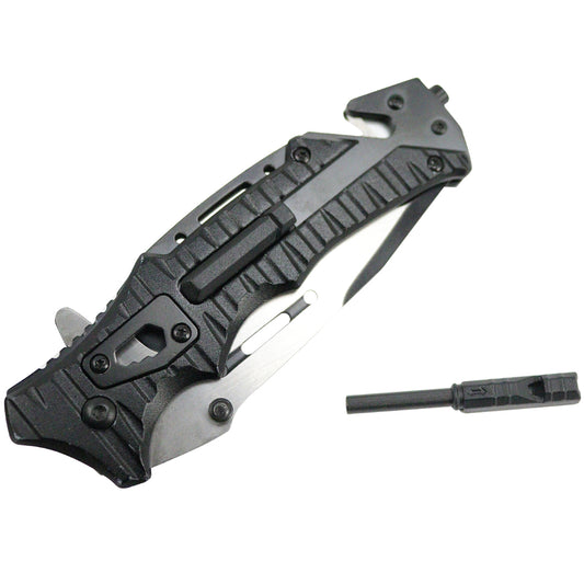 Defender-Xtreme 8" Spring Assisted Folding Knife 3CR13 Stainless Steel Black