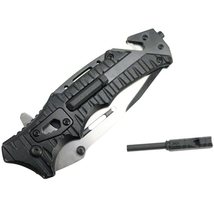 Defender-Xtreme 8" Spring Assisted Folding Knife 3CR13 Stainless Steel Black
