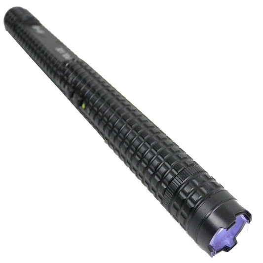Defender Black 10 Million Stun Gun with Battery and Charger Flashlight for Security Guards Night Patrol