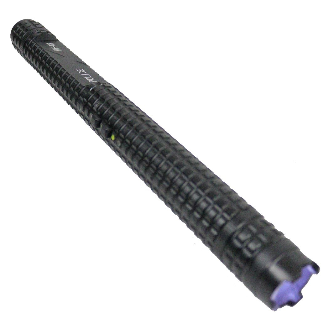 Defender Black 10 Million Stun Gun with Battery and Charger Flashlight for Security Guards Night Patrol