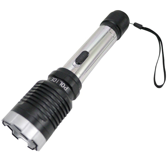 Defender Silver Black Trim Tactical 10 Million Stun Gun with Battery and Charger