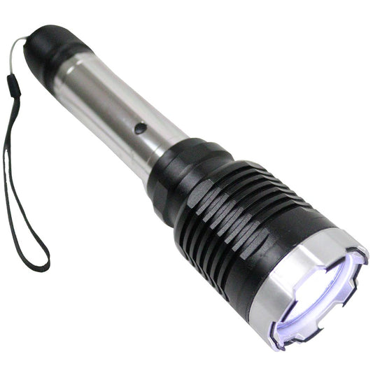 Defender Silver Black Trim Tactical 10 Million Stun Gun with Battery and Charger